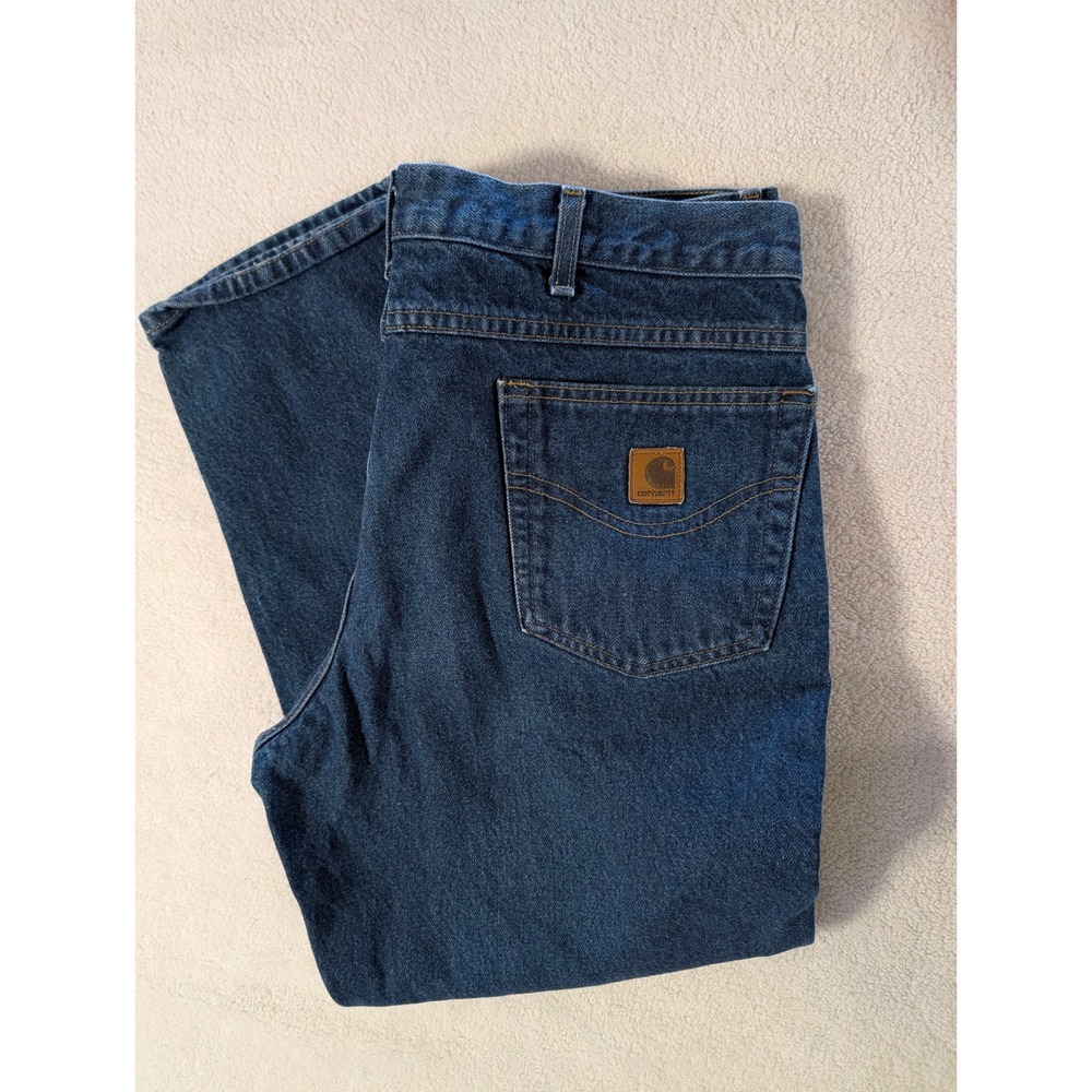 Carhartt B180 DST Relaxed Fit Jeans Dark Stone Wash USA Made Mens 38x28